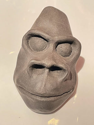 Black Stoneware Gorilla Head