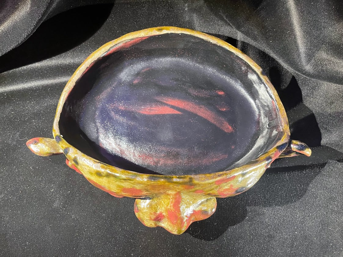Pre-Columbian Style Stoneware Bowl Green